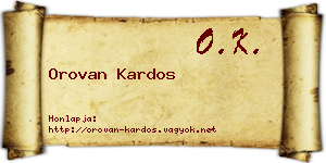 Orovan Kardos névjegykártya